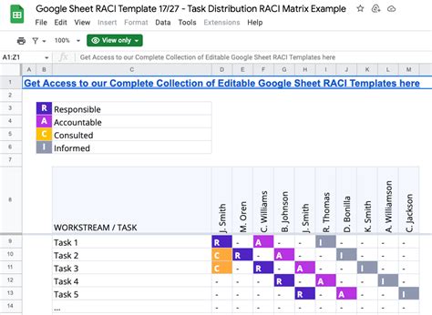 10 RACI Chart Templates in Excel, Google Sheets, and ClickUp.